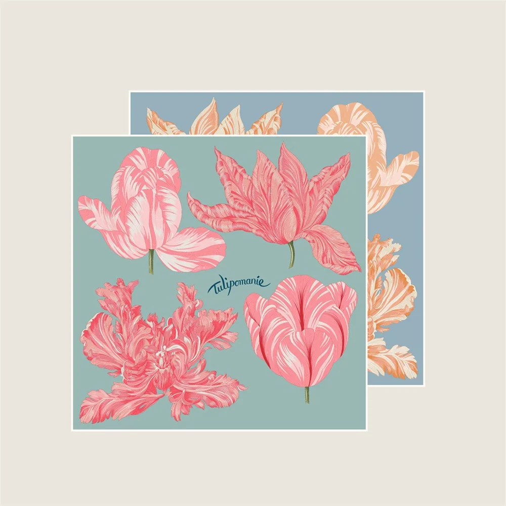 2025 جديد الأوشحة الحريرية مزدوجة مطبوعة حك وشاح حريري النساء شالات فاخرة تصميم الحجاب موضة ساحة كرة لولبية وشاح منديل #3