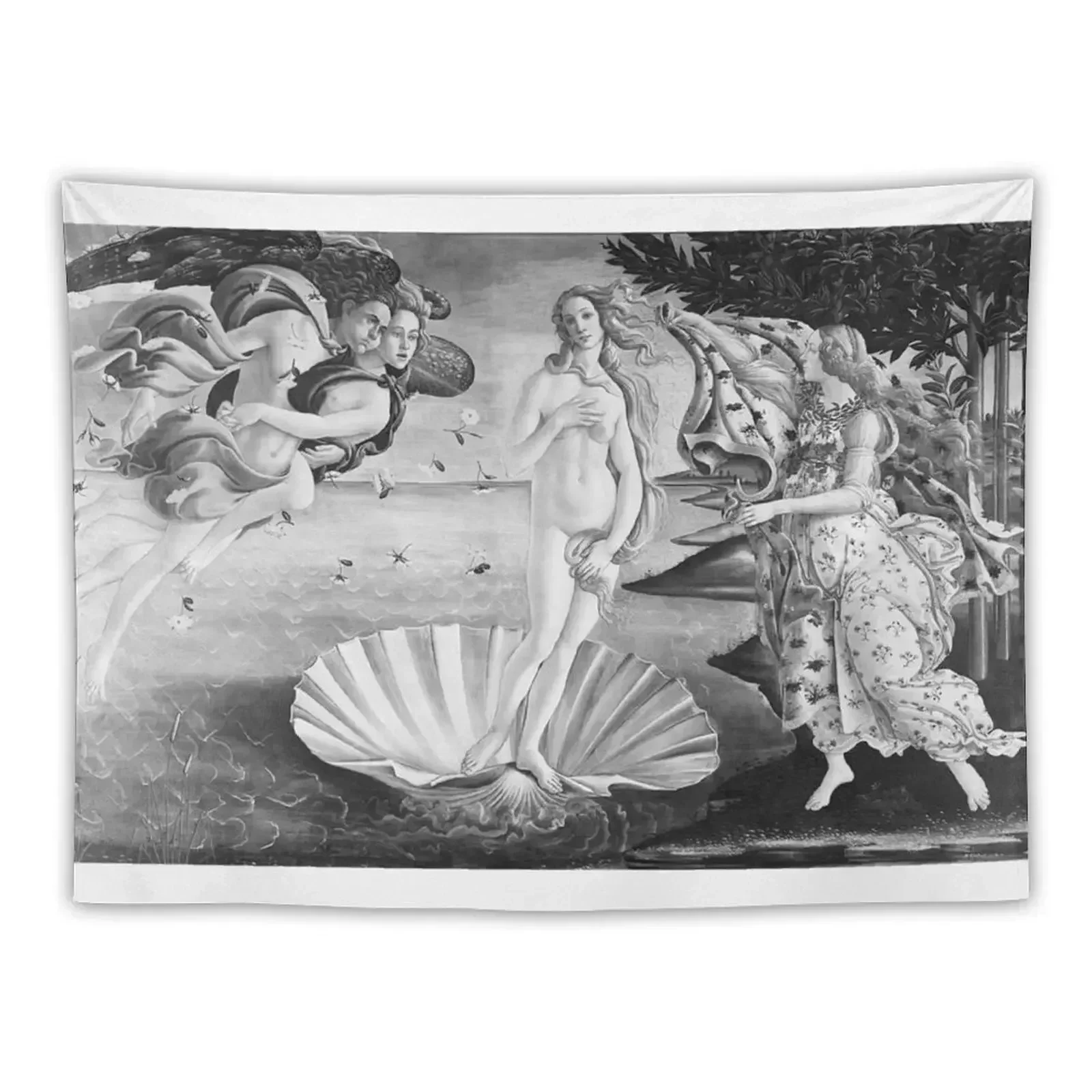 

The Birth of Venus - Botticelli Black and white Tapestry Wallpaper Bedroom House Decoration Tapestry