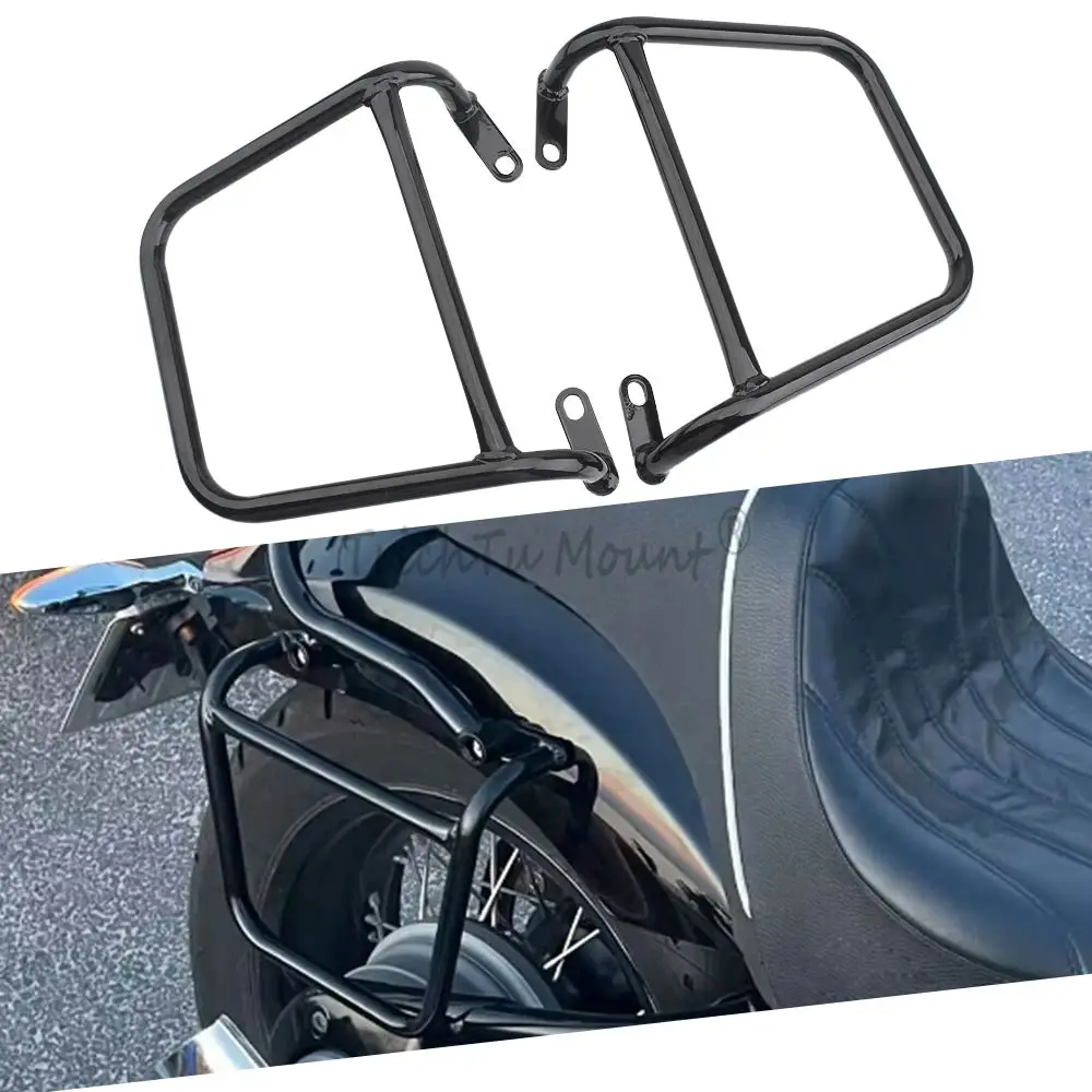 Motorcycle Saddlebag Support Racks Fit For Bmw R18 Classic 100 Years 2020-2023 High Quality Steel Iron Vivid Black Support Frame