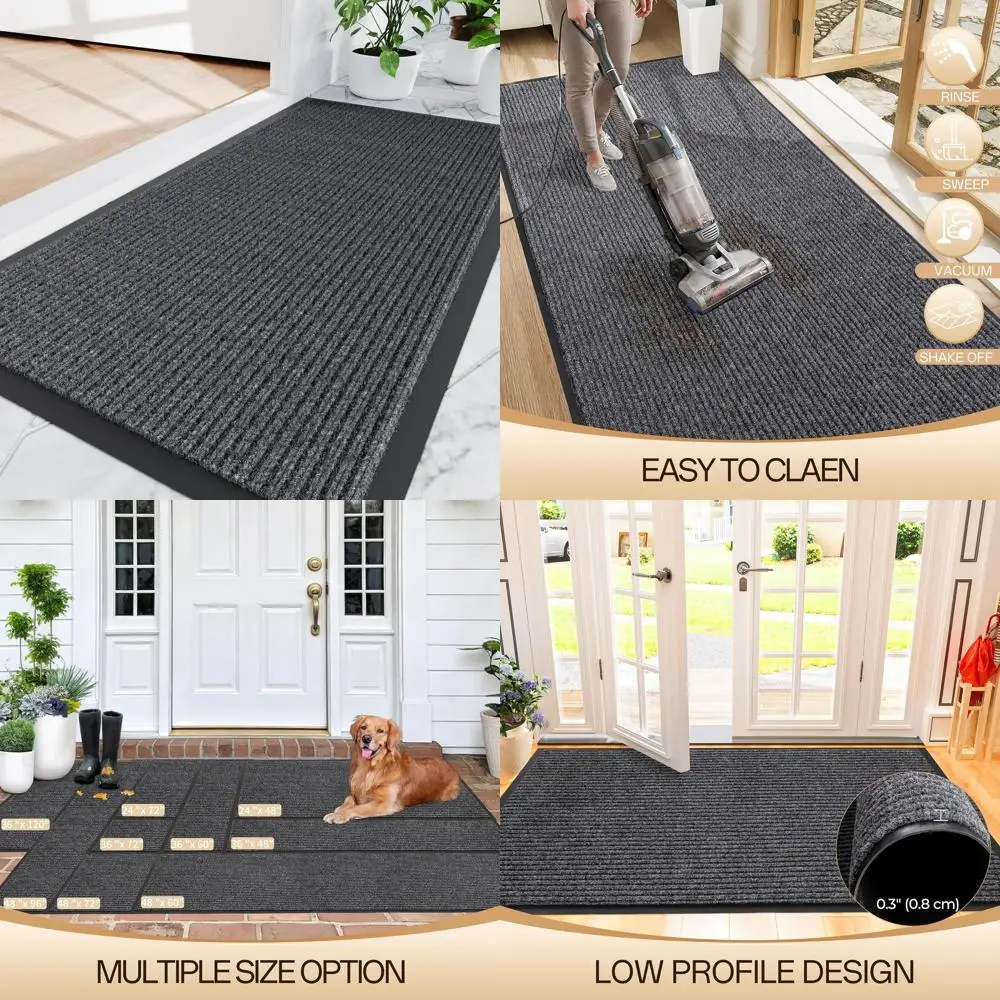 

Всесезонный водонепроницаемый коврик для двери 24x72 дюйма, для использования внутри и снаружи помещений, сверхпрочный, устойчивый к выцветанию, легко чистится