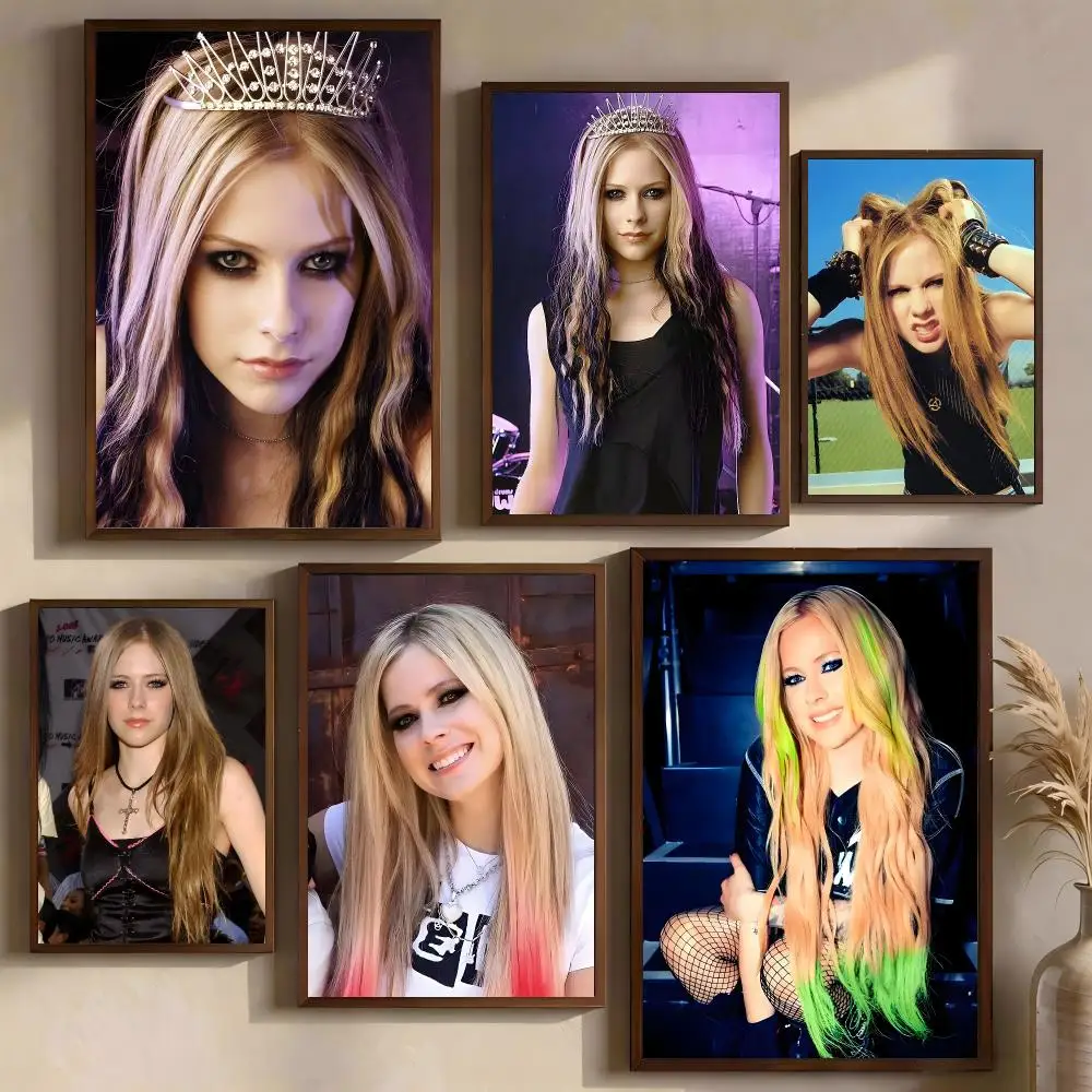 singer pop A-Avril Ramona Lavigne Poster Easy Install Sticky Backdrop No Glue Needed Premium PP Material Indoor Decor