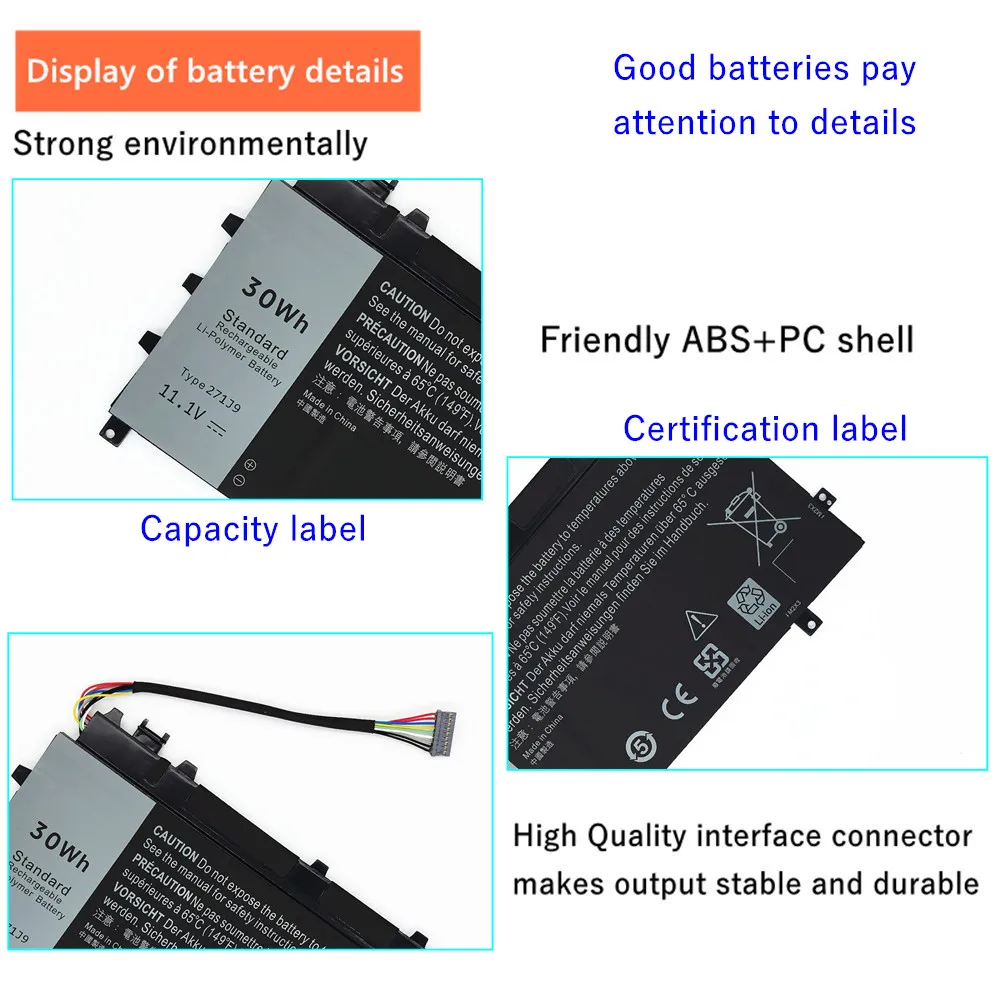 

Аккумулятор для ноутбука DELL Latitude 13, 7350, 11,1 В, 30 Втч, серии 271J9