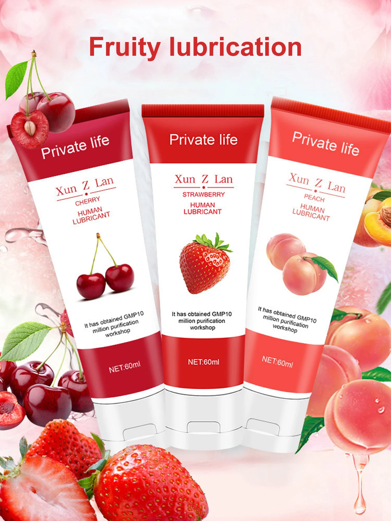 Sex Lubricant Water Based Lubricants Strawberry Flavor Easy to Clean Lube Oral Anal Lubrication Masturbation Vagina Orgasm Gel