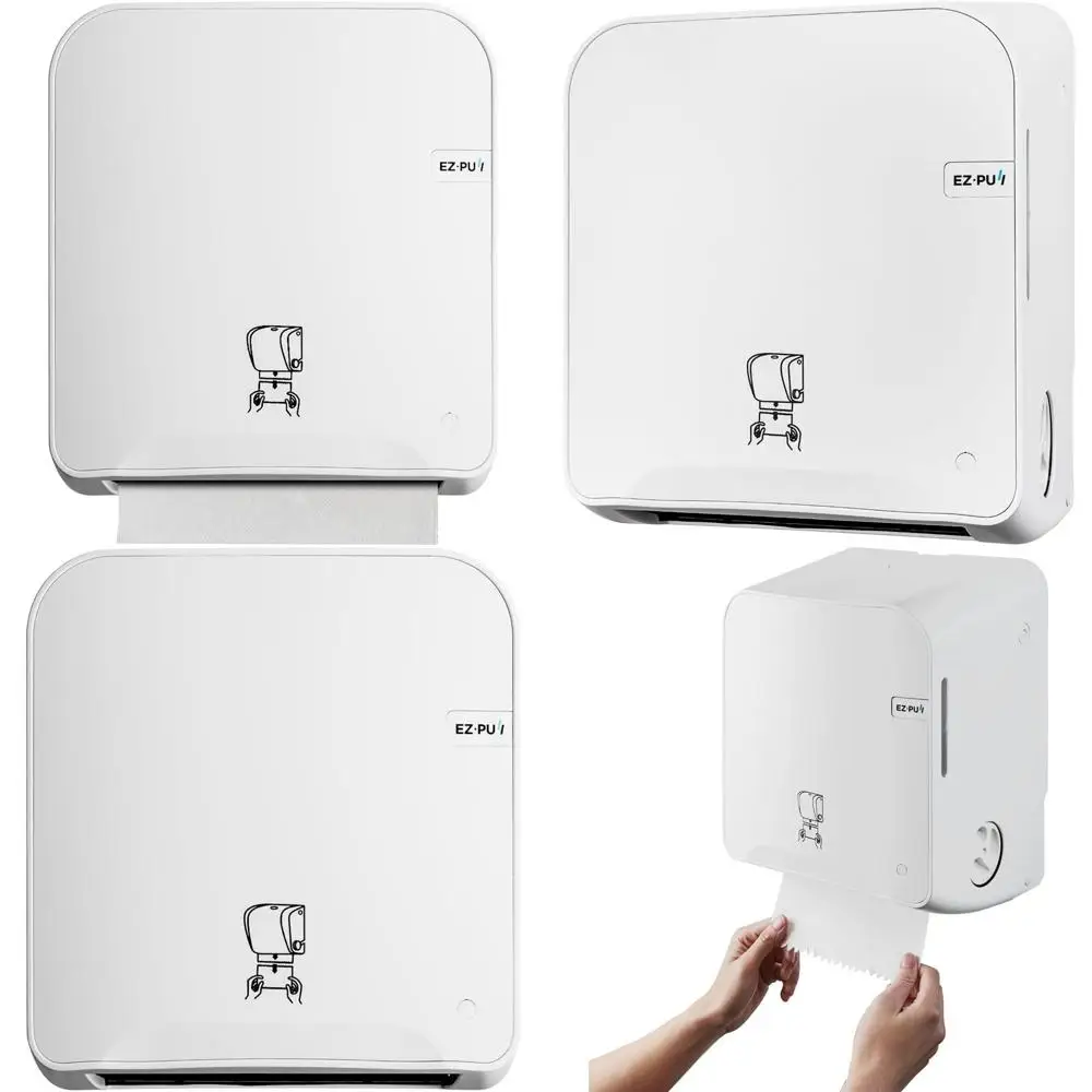 

Wall-Mounted Manual Roll Towel Dispenser, High Capacity, White