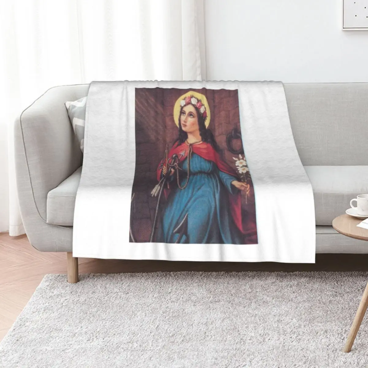 

Saint Philomena Throw Blanket Cute Thermal Comforter Moving Blankets