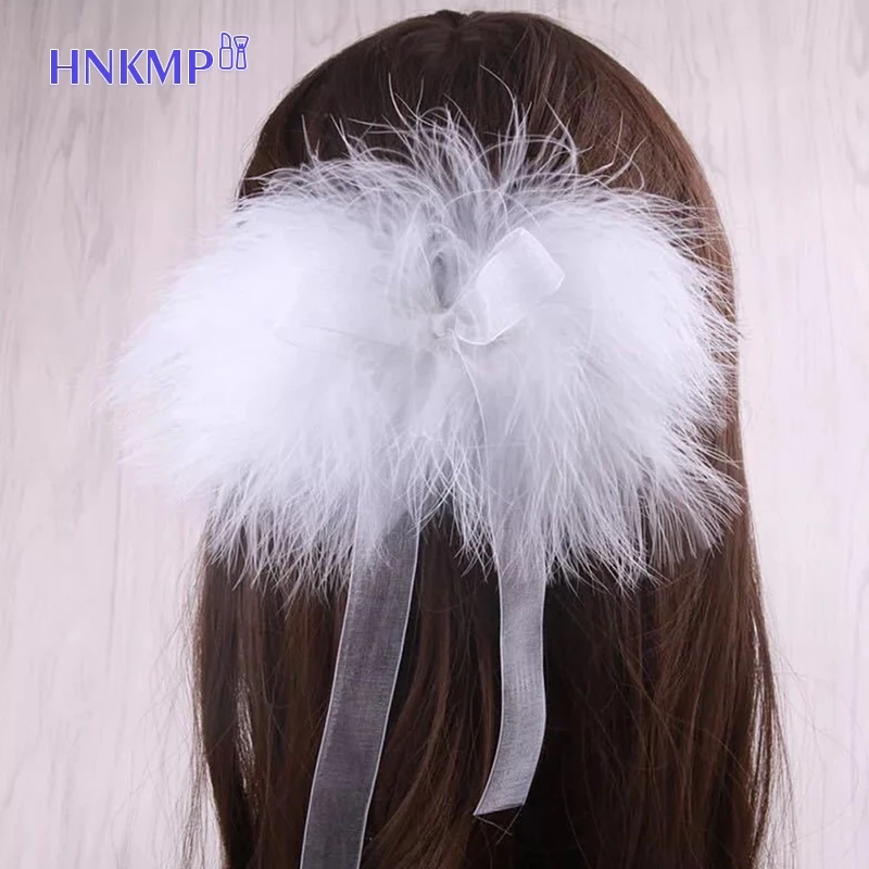 2Pcs Fairy White Feather Hair Clip Headdress Wedding For women Girls Daily Personality Sweet Feather Barrettes Hair Accessories