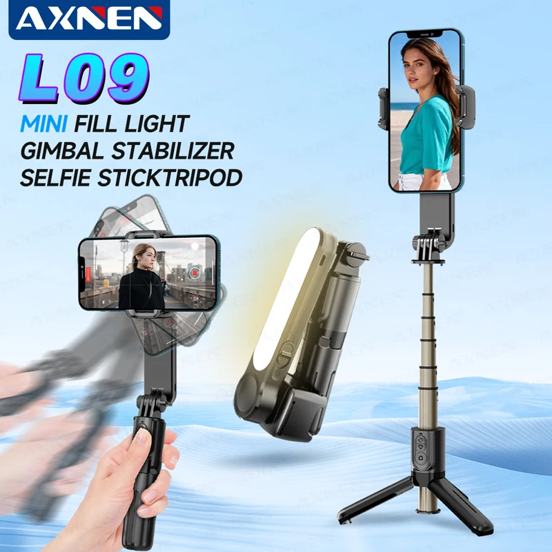 

L09 Selfie Stick Gimbal Handheld Smartphone Stabilizer with Remote Control Tripod for iPhone Android Phone with Self Fill Light
