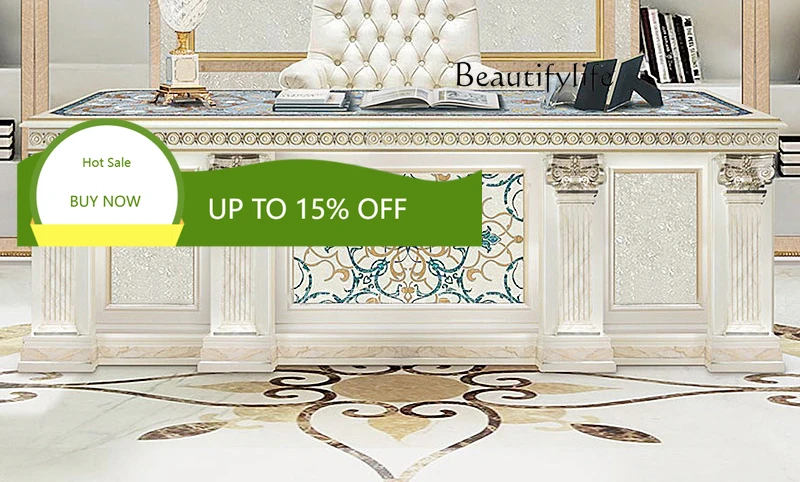 

Light Luxury European-style Desk Home Writing Desk Fashion High-end Designer Neoclassical Engraving X