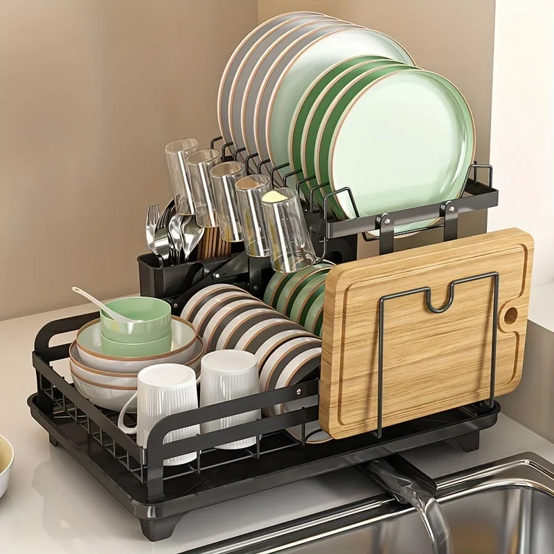 

Dish drying rack, metal, space-saving, multi-functional, multi-purpose, kitchen