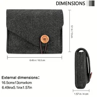Portable Felt Cable Organizer Case for Power Adapter & USB Cables, Travel Storage