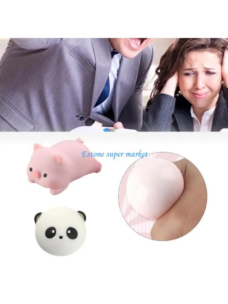 090B Pink Piggy AntiStress TPR Toy Squeezable Animal Stretchy Toy Hand Squeeze Toy Novelty Pig Practical Joke Props