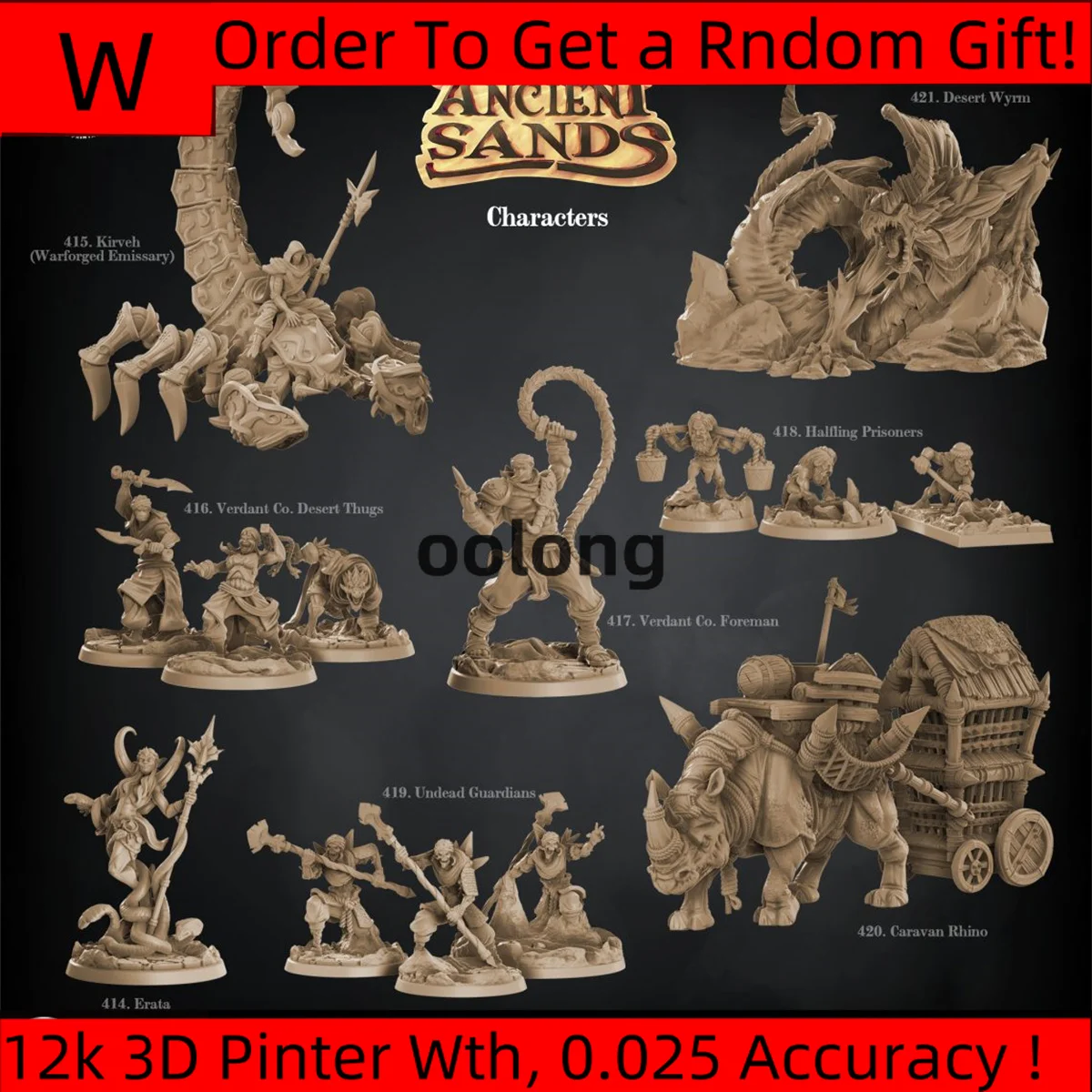 Miniature resin model [Ancient Desert] Elf Warlock, Mechanic Cavalry, Thug, Halfling dnd Chess Model unpainted