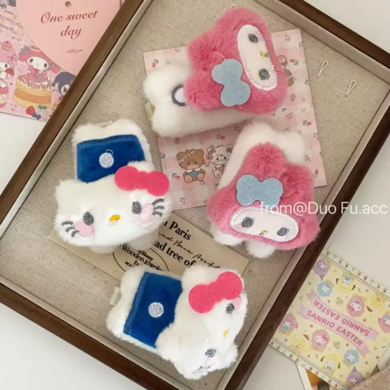 Horquilla Kawaii Sanrio Hello Kitty My Melody, dibujos animados, creativa, dulce y encantadora flequillo, Clip LATERAL, tocado versátil, regalo de cumpleaños para niña