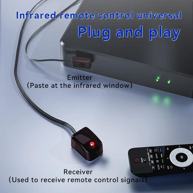IR Extended Repeater - 6.5FT Infrared Repeater TV Remote Control Extender with USB Port