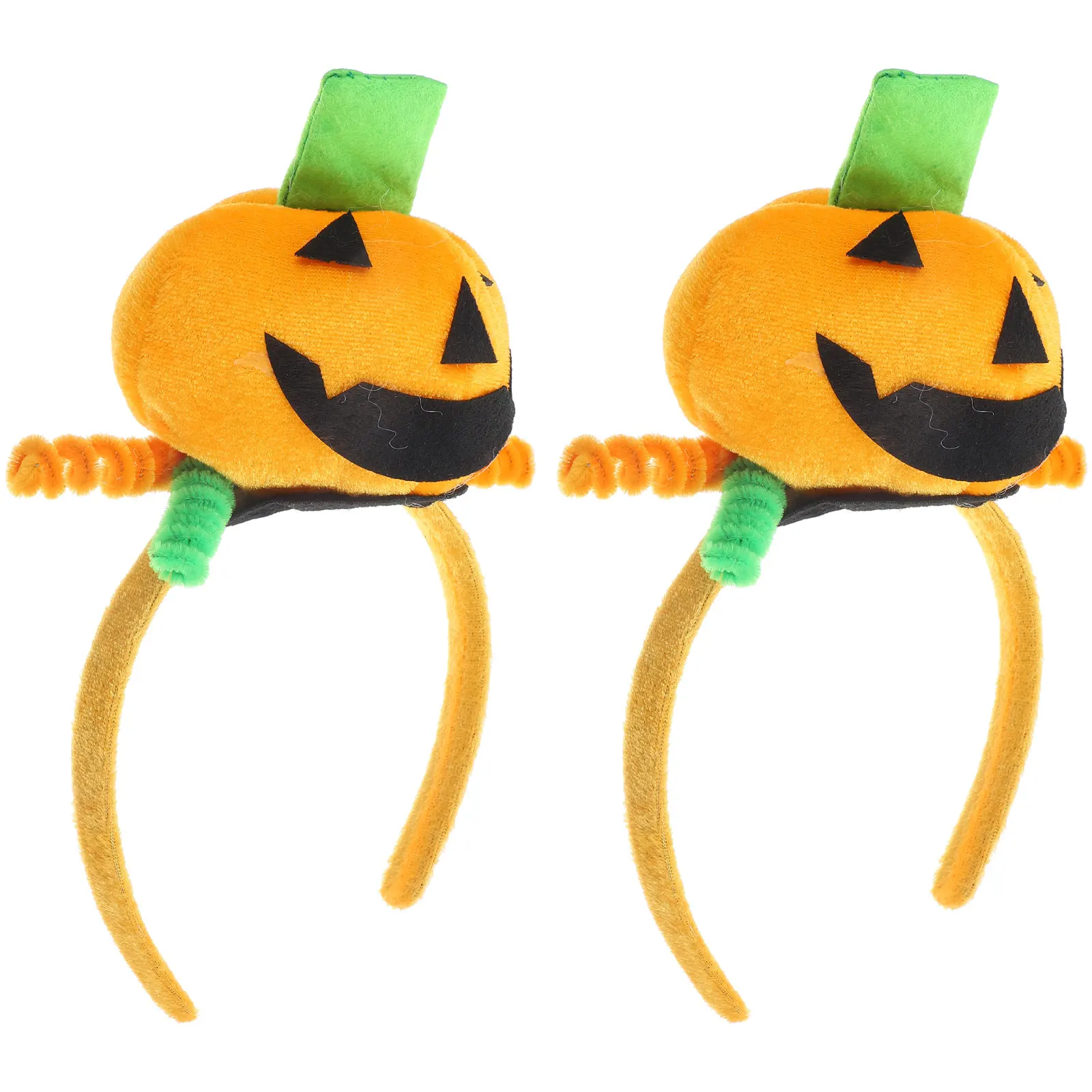 

2 Pcs Pumpkin Head Buckle Halloween Headpiece Headband Headbands Wearable Headdress Stem Polyester Headgear Toddler