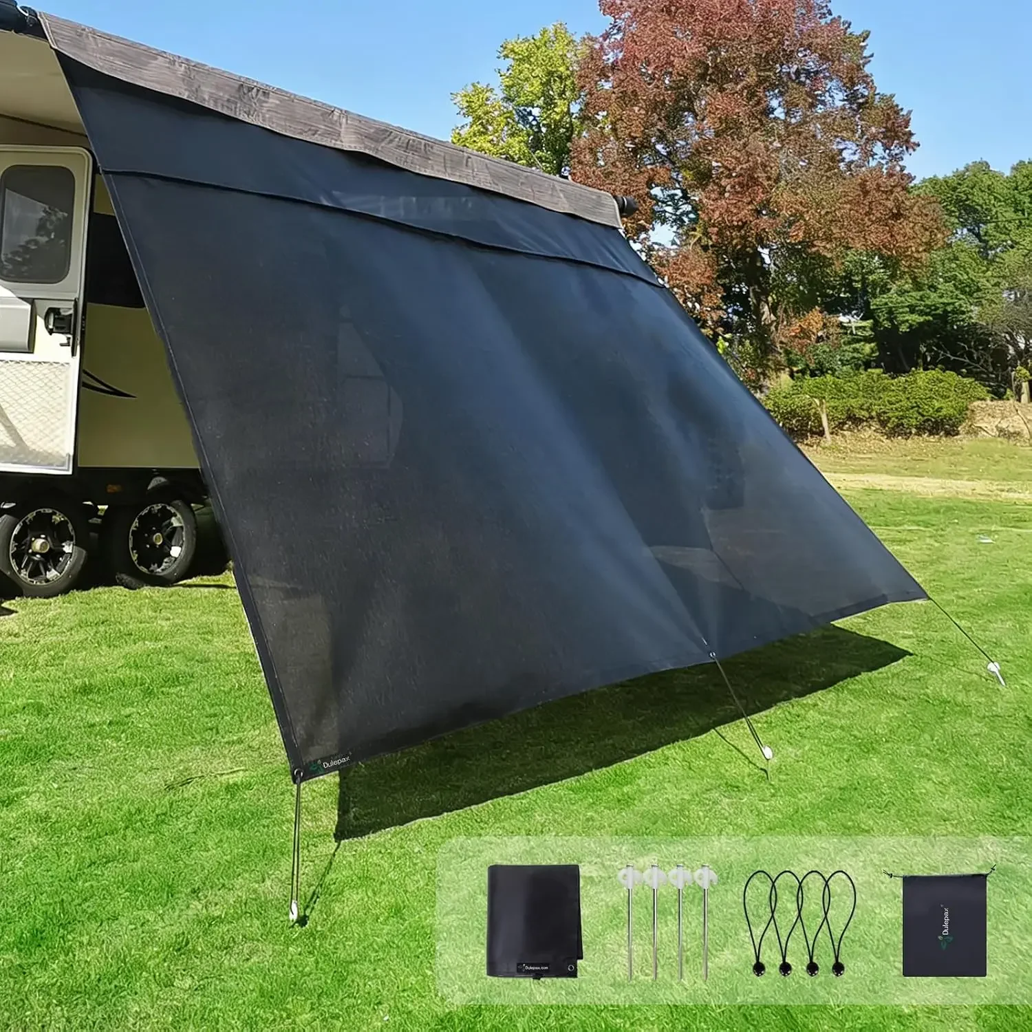 BestsellingUSA Stock RV Awning Shade Screen with Zipper 8'X16'3'' -Second Generation RV Awning Screen Significantly Improves Sha