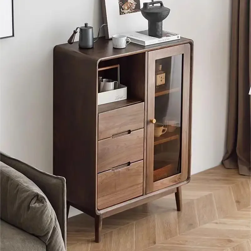 Natürliche Kunst-Wohnzimmerschränke: Gemütliche, rustikale, platzsparende Holz-Eckschränke für Wohnzimmer – Vitrinenmöbel für Ihr Zuhause