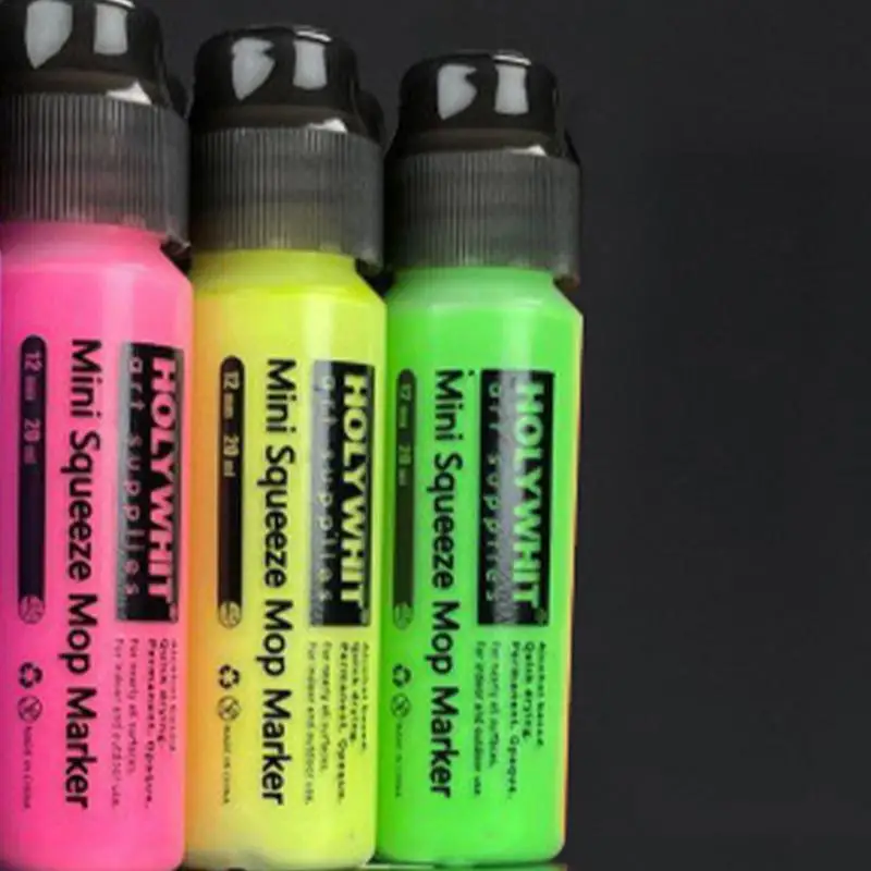 Imagem -03 - Acrílico Destaque Mop Graffiti Marker Assinaturas Fluorescentes Suprimentos de Pintura Vibrante 12 mm 20ml