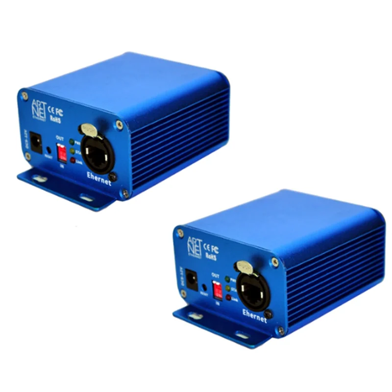 

LSJD ArtNet 1024 2 Port Bidirectional ArtNet Converter Standard DMX512 Output RJ45 Net Connector Sulite DMX LAN512 US Plug