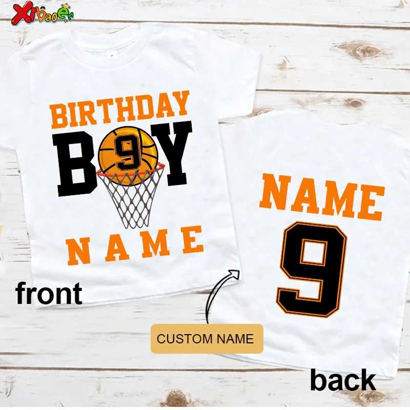 

Basketball Birthday Shirt Boys T Shirt Cartoon Printing White Shirt Basketball Birthday Shirt Toddler Baby Boy 6rd Birthday I'm9