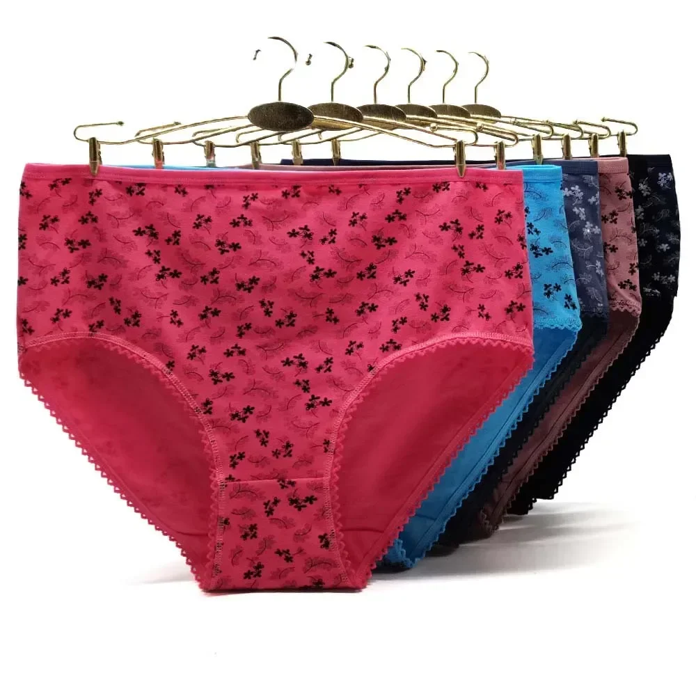 Cotton Panties Plus Size Underwear Women Briefs Female Knickers Lady Lingerie High Waist Intimate XXL 3XL XXXXL 3 Pieces/Lot
