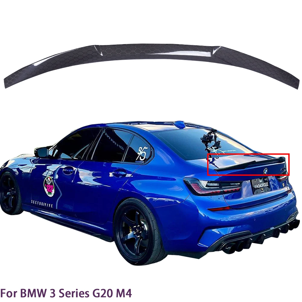 

For BMW 3 Series G20 G28&M3 G80 M4 Style Honeycomb Carbon fiber Rear Spoiler Trunk wing 2018-2025