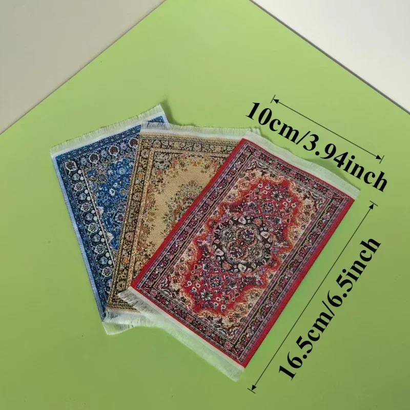 Mehrfarbiger Mini-Teppich mit Fransen-Design für Modellhaus-Dekoration – Erhältlich in verschiedenen Farben, perfekt für DIY-Projekte – Detail 6