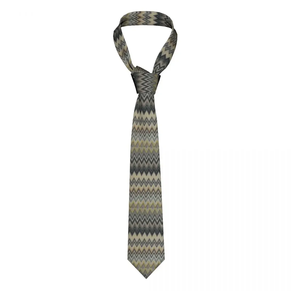 Camouflage Chevron Neckties Men's Personalized Silk Chic Zigzag Neck Tie for Business