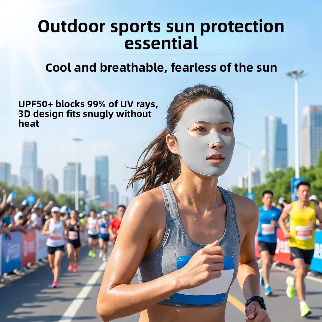 

Ice Silk Thin Breathable Women's Golf Sports Mask Full Face Sun Protection Lightweight Comfortable Running Special Mask