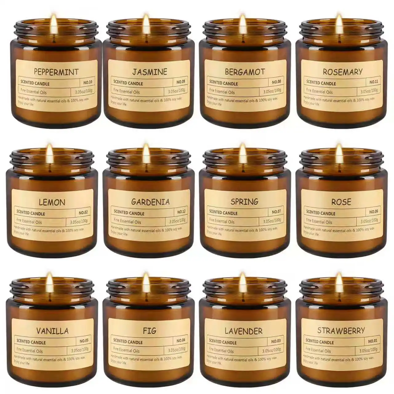12 Scented Candles (6.4 cm × 6 cm) - 3.5 oz Scented Candles. A Delicate Gift Box Set, Made with Soy Wax and Essential Oils. It Is an Ideal Gift for Women, Teachers, Mothers, Family Members, Friends an image 2