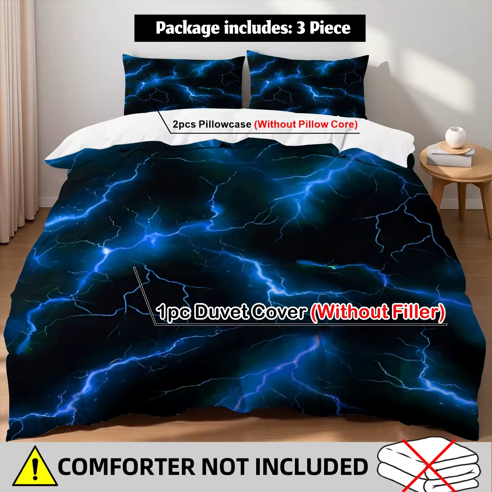 3Pcs Bedding Set  Sense Color Visual Art Duvet Cover With 2 Pillowcases 50cmx75cm Single Twin Queen Size Size Bedding Set