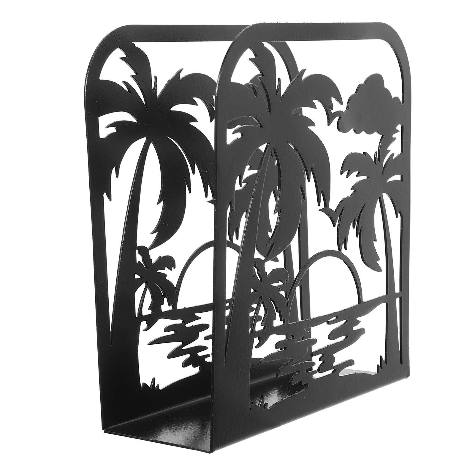 Palm Tree Napkin Holder Iron Metal Standing Napkin Dispenser Freestanding Tabletop Tissue Holder Coastal Tropical Dinner Table