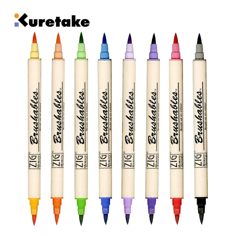 

Japan Kuretake ZIG Memory System Dual Brush Tip Marker Set, MS-7700 Watercolor Brushes, For Handmade Journals, Comic, Artwork