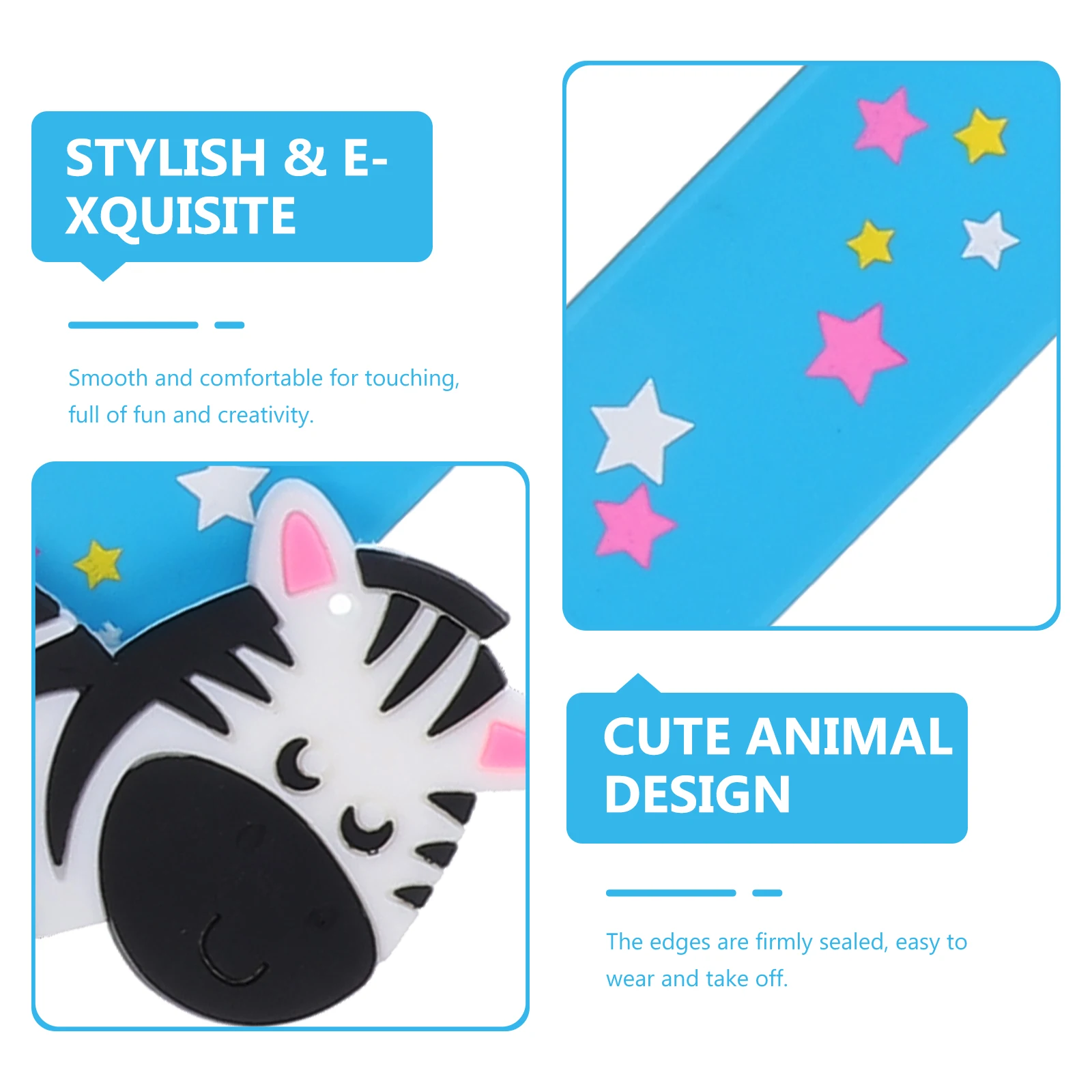 

10pcs Animal Handicraft Bracelets Cute Cartoon Snap Wristbands Silicone Kids Slap Party Favors Adjustable Wrist