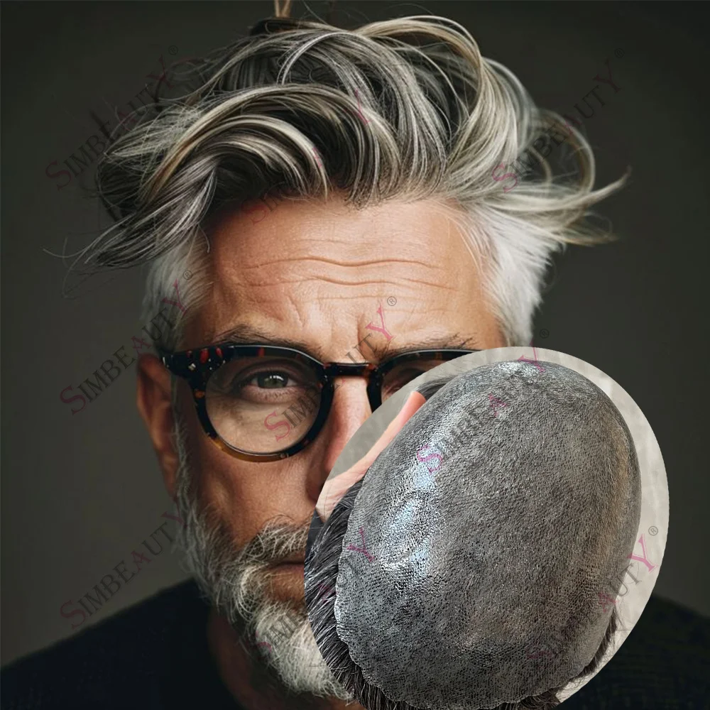 

Super Durable 1B40 1B65 Gray Cheapest Men Toupee Thin Skin Natural Hairline Blond Brown HumanHair Undetectable Prosthesis System