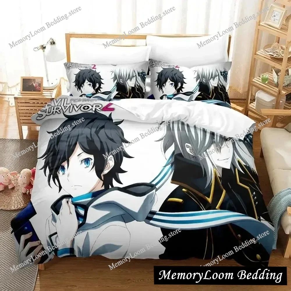 

3D Print Devil Survivor 2 Bedding Set Cartoon Anime set Adult Kid Bedroom Duvet cover Sets All season Home Textiles
