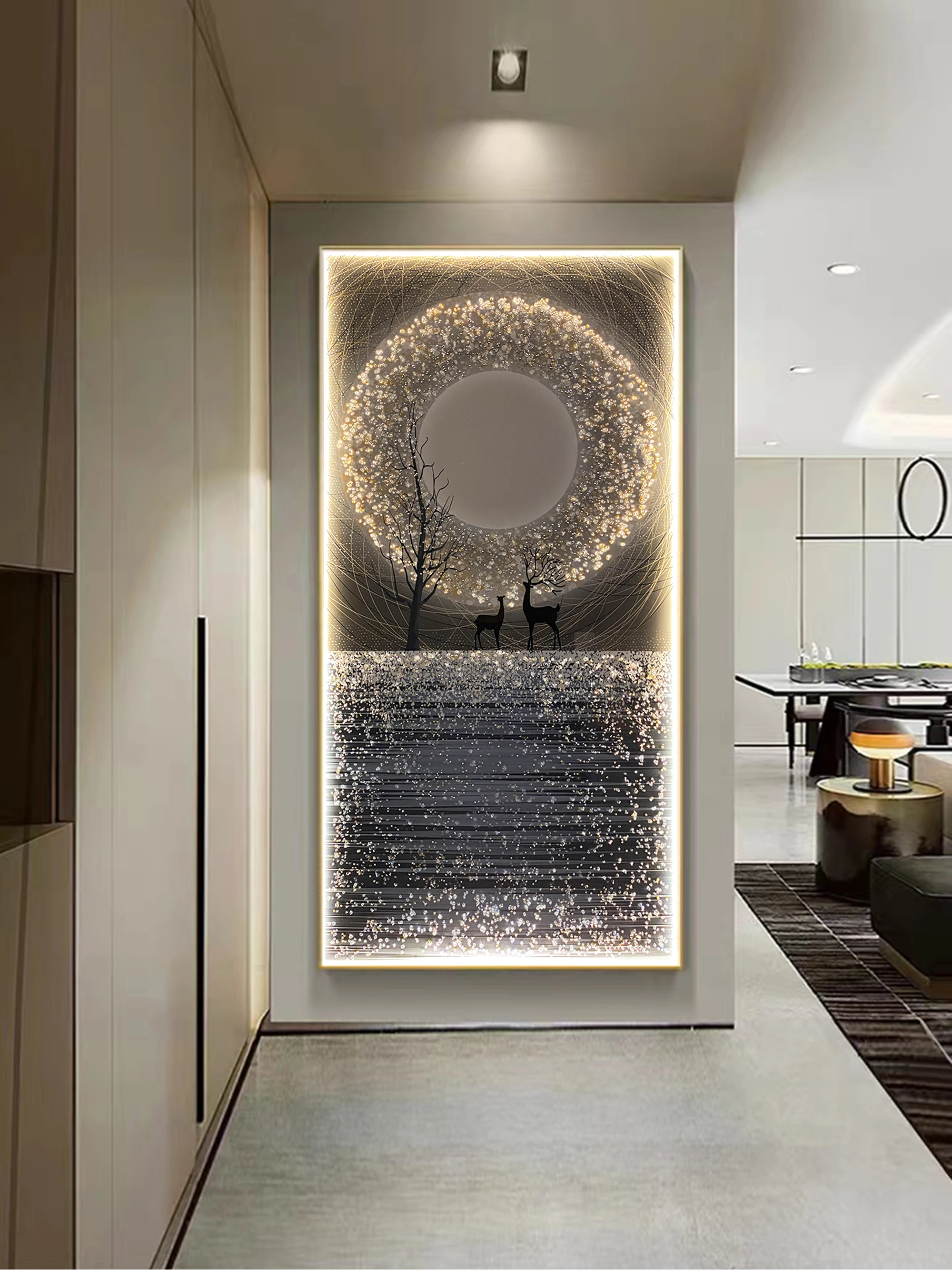 مصباح حائط LED حديث بضوء خفت عن بعد ، ديكور جداري إبداعي ، غرفة نوم ، دراسة ، غرفة معيشة ، غرفة طعام ، لوحة معلقة ، جدارية ، من من من الداخل
