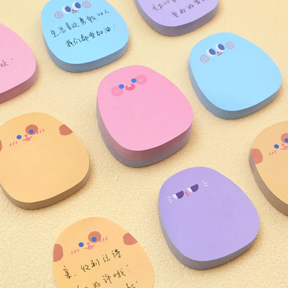 Cartoon Sticky Notes Memo Pad Colored 60 Sheets Message Paper Ins Kawaii Messages Sticking Paper Office