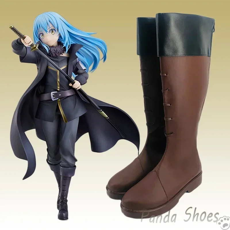 

Rimuru Tempest Cosplay Shoes Anime That Time I Got Reincarnated As A Slime Long Brown Boots Cosplay Costume Prop Shoes for Party