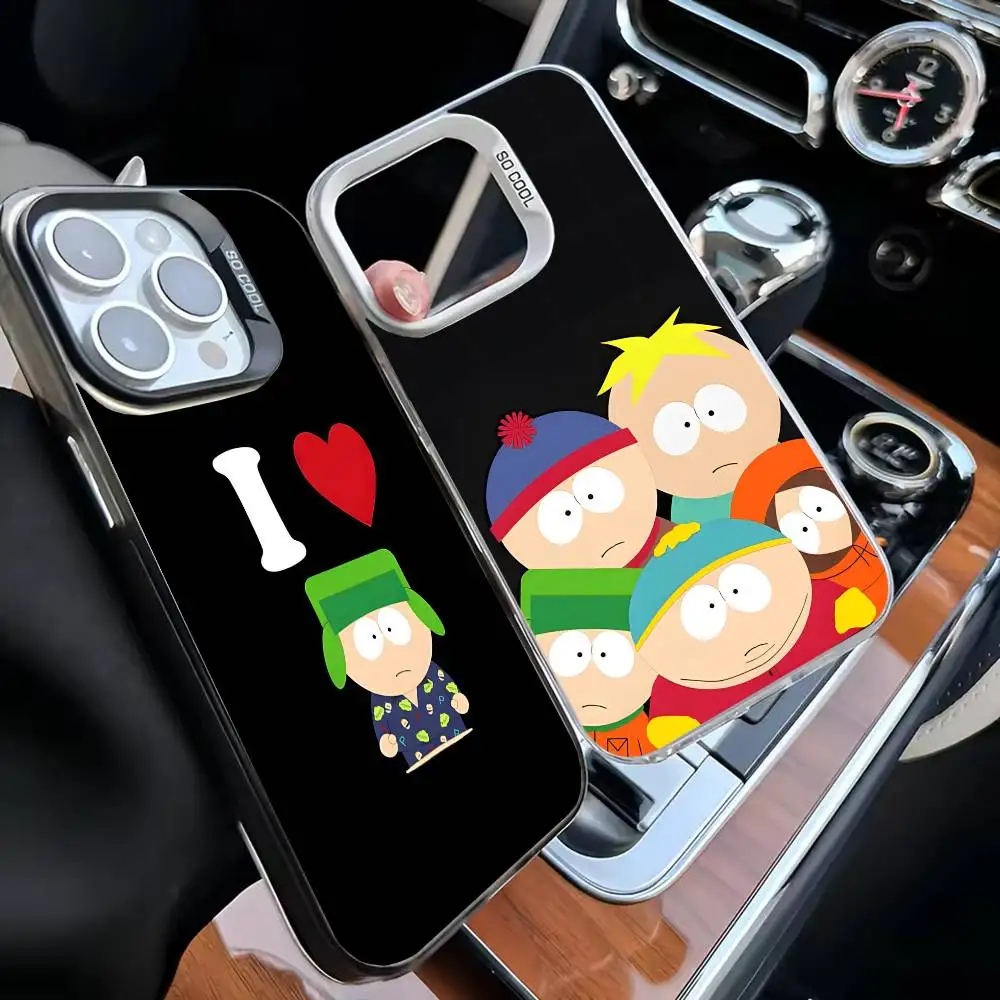 

Funny S-South-P-Park Phone Case For iPhone17,16,15,14,13,12,11 Plus,Pro Max White Matte Shockproof Cover