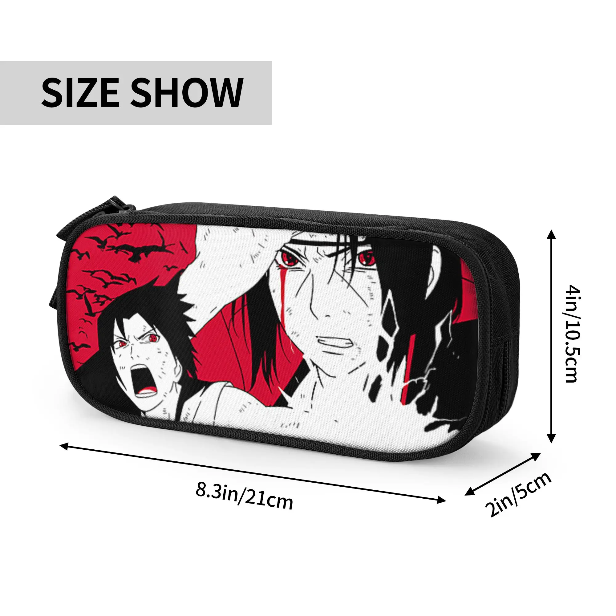 Large Capacity Bags for Child Cartoon Shippuden Itachi & Sasuke with Kanji Animed  Handheld Study Bag for Boys Gilrs Kids