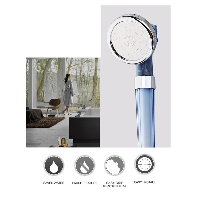 3-Speed Water Outlet Mode High Quality Residual Removal PP Sediment Cartridge Filtered Shower Head Filter Pure Shower