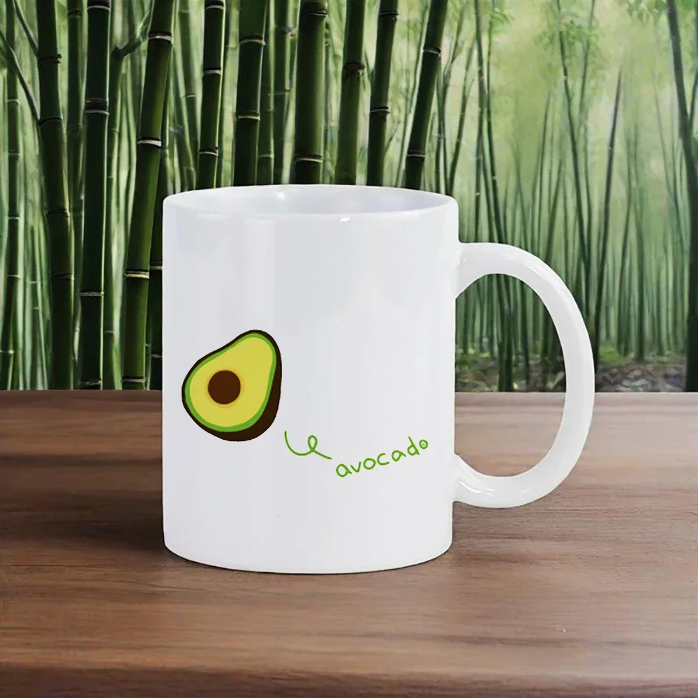 

Lovely Avocado Coffee Cup Cartoon Avocado Coffee Mug Green Fruit Pattern Juice Beer Mugs For Kid Breakfast Cups Drinkware Funny