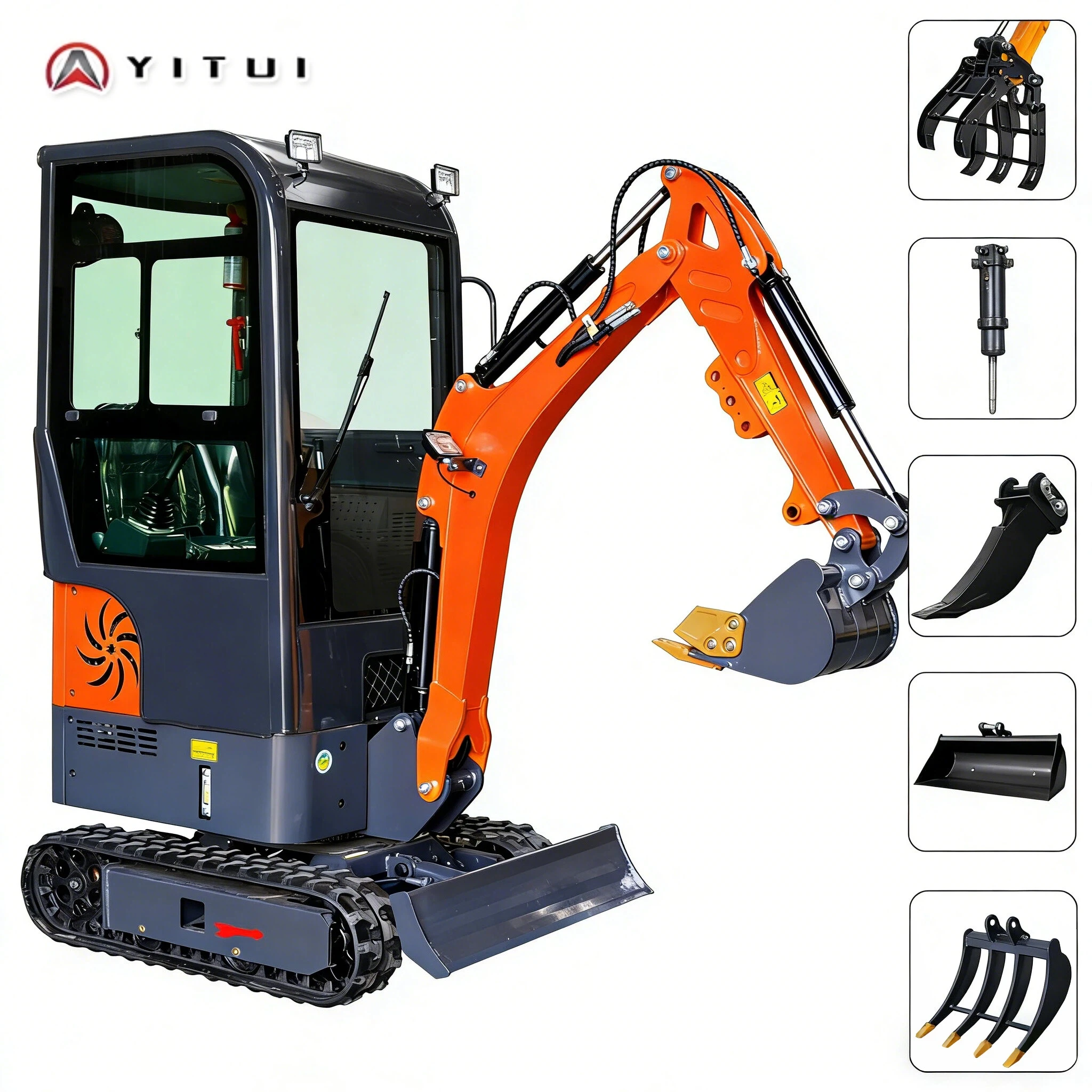 

Мини-экскаватор 2026 года, 1,5 тонны, двигатель Kubota, стандарт EPA Euro5, с кабиной и различными навесными устройствами, под заказ