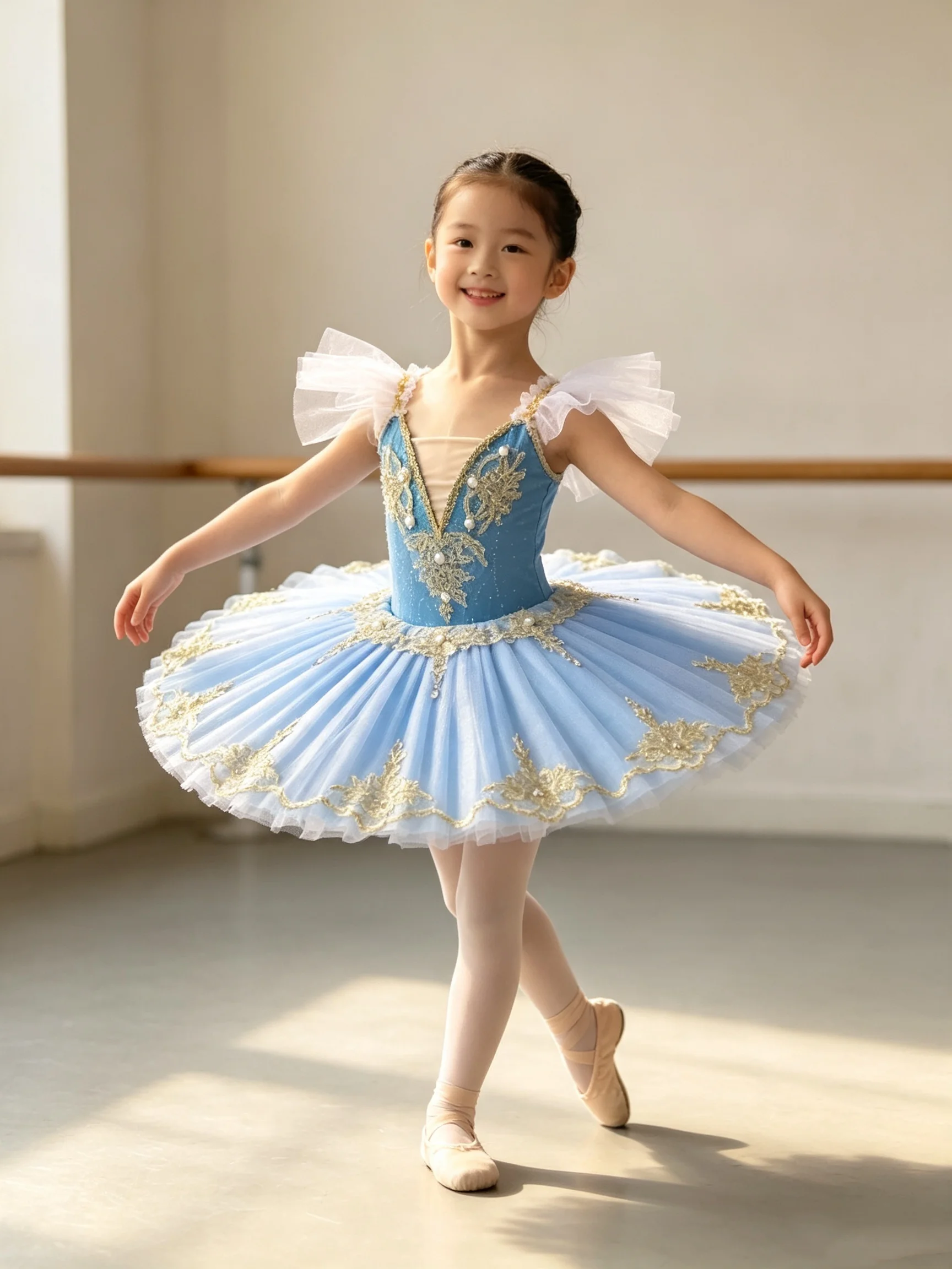 Professionelles Ballett-Mädchen Kostüm in Blau und Rosa, Prinzessinnen-Ballettkleid für Partys, Blaues Ballett-Tanzkostüm, Professionelles Ballettkostüm