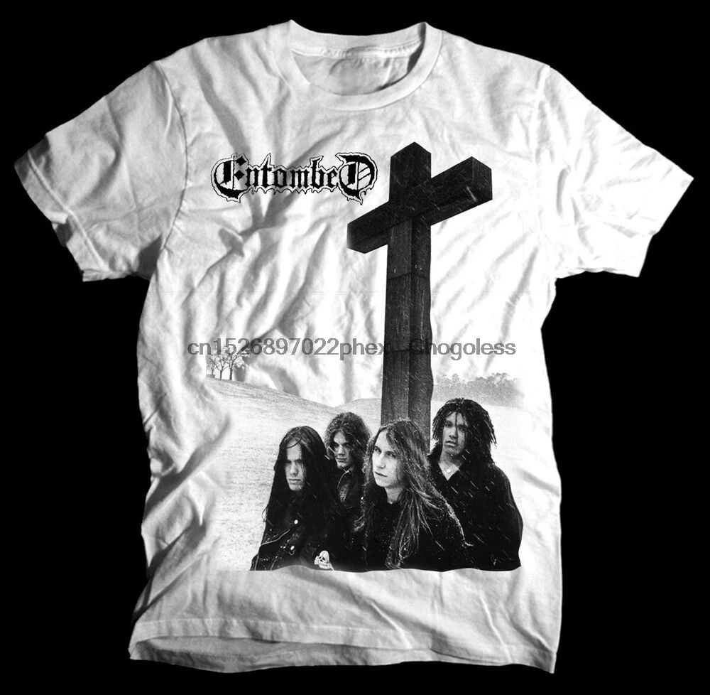 Entombed - band T shirt  WHITE death metal