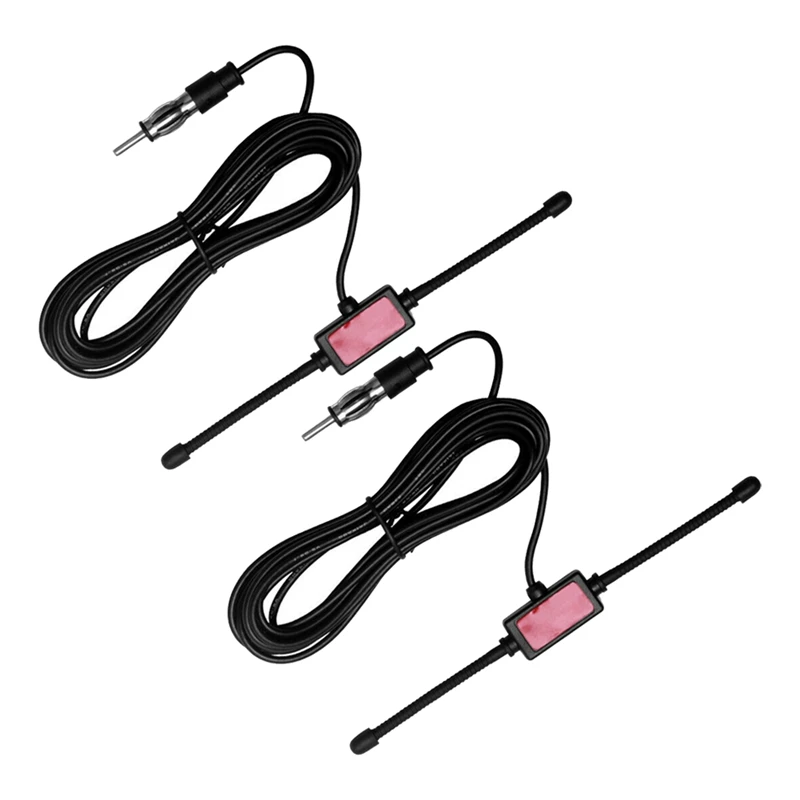 2PCS Car AM/FM Radio Antenna For Car SUV Radio Stereo Receiver Ram's Horn T-Shape Multi-Function Antenna Durable