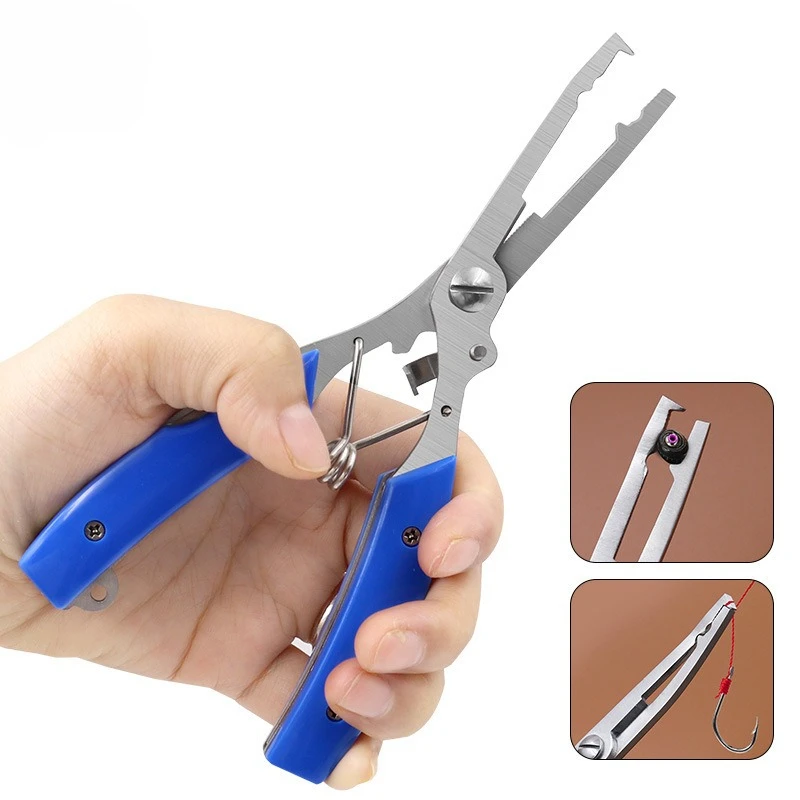 

Card Mounted Lure Pliers Multifunctional Fishing Pliers Fish Control Hook Cutting, Wire Cutting Stainless Steel Folding EDC Tool