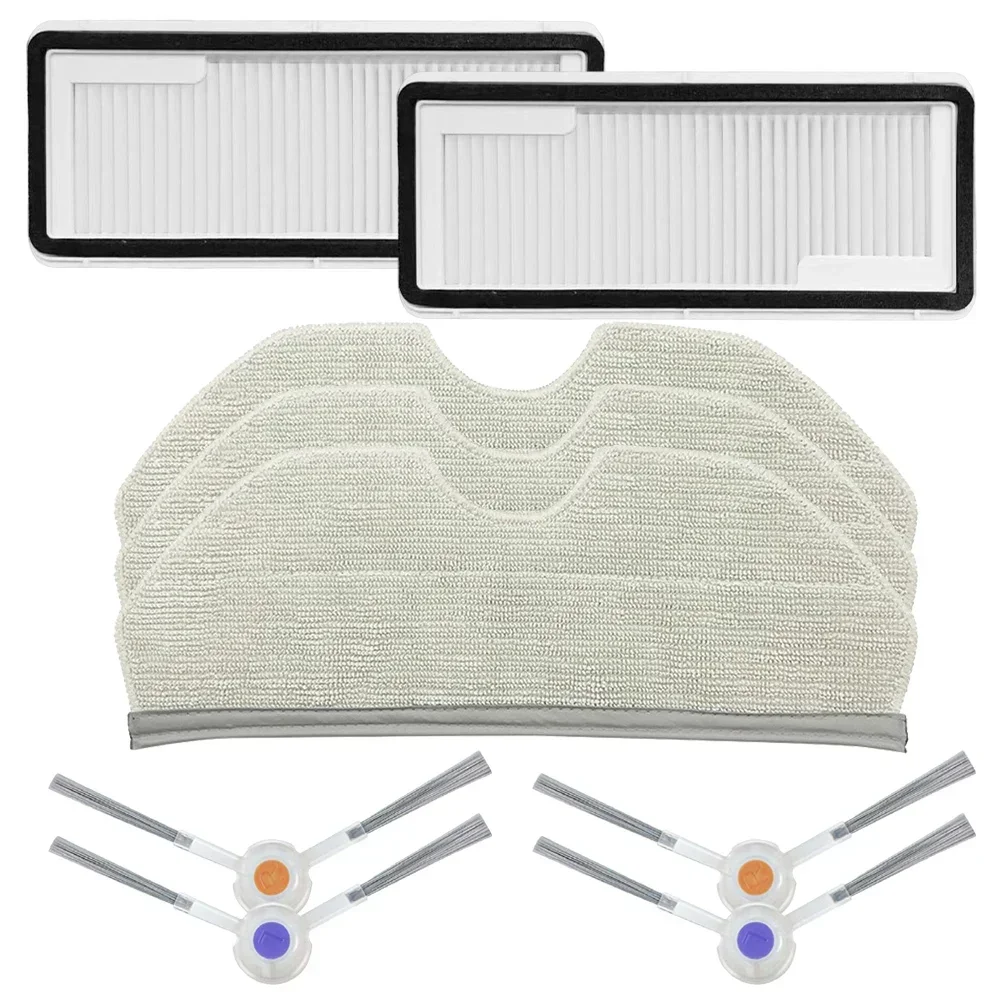 Filters Mop Cloths Side Brushes Kit Filter Mop Cloth Side Brushes For Narwal For Freo X Ultra & For Freo X Plus / K1 Vacuum