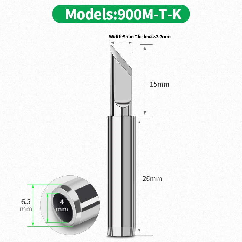 Puntas de soldador de Metal sin plomo, cabeza de soldadura 900-T para Estación de soldadura de retrabajo 936, Kits de herramientas, 10 piezas